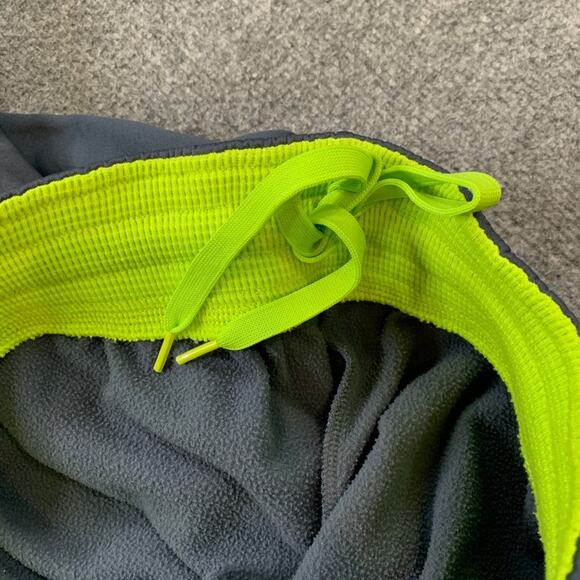 Under Armour Pants Womens M Medium Gray Lime Fleece Lined Semi Fitted Sweat - Picture 5 of 13